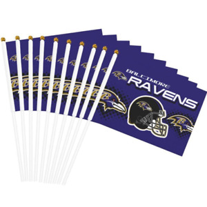 Handheld Flag Baltimore Ravens Mini Decorative Flag Helmet Style Print 10PCS