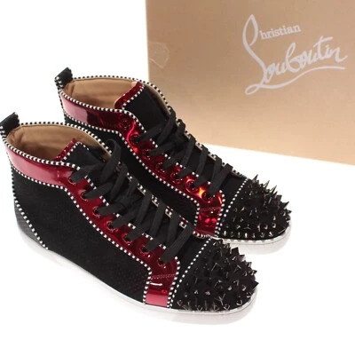 Zapatillas Christian Louboutin NWB Talla 42.5 9.5 EE. UU. Lou Pik Pik Orlato Negras y Rojas Foto 1 de 4