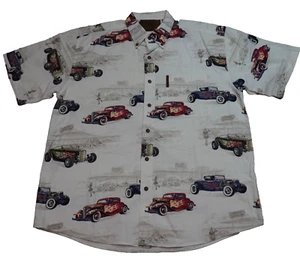 Clearwater Outfitter Button Down Shirt Large Vintage Classic Car Hotrod AOP - Picture 1 of 11