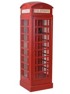 Inglés Escaparate Gabinete de Cristal Estantería Rojo Cabina Londres Vitrina Neu - Imagen 1 de 6