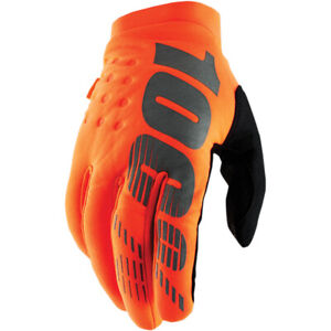 100% MX Motocross Youth BRISKER Cold-Weather Gloves (Fluo Orange/Black) Large