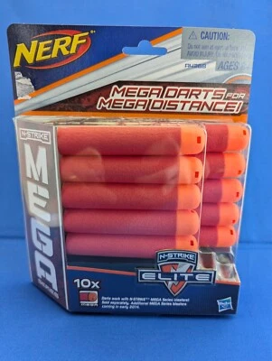 10 ct NERF MEGA DARTS N-STRIKE ELITE 10 ct package for Mega Series Blasters - Image 1 of 3