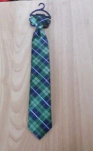 BOYS' CHAPS CLIP-ON TIE - GREEN PLAID - NEW WITH TAG - Picture 1 of 3