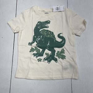 Old Navy Ivory Dinosaur Graphic Short Sleeve T Shirt Toddler Boys 3T New
