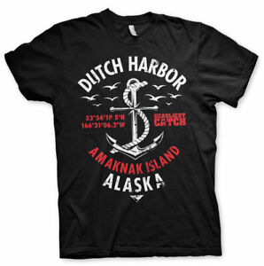 Deadliest Catch Dutch Harbor Alaska Amaknak Island Männer Men T-Shirt Black