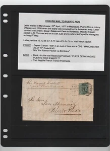 GROSSBRITANNIEN PUERTO RICO 1877/1880 MANCHESTER LONDON MAYAGUEZ - Bild 1 von 5