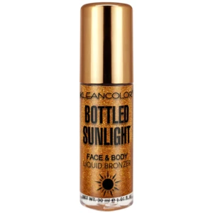 KLEANCOLOR Bottled Sunlight Face & Body Liquid Bronzer - Tan & Shimmer Glow Look - Picture 1 of 2