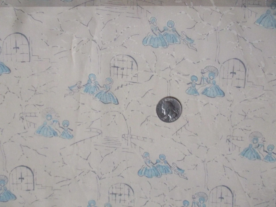 Tela de rayón vintage semi transparente azul para damas ~ NOS ~ 1 yarda 9” X 32 Foto 1 de 1