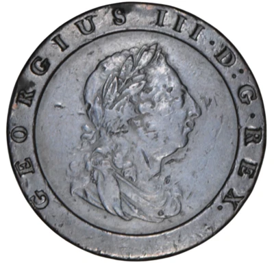 Rueda de carro Britannia 1797 2 peniques grande inglés cobre ~ detalle XF Foto 1 de 2