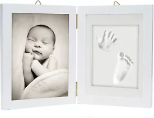 3D Baby Fußabdruck Bilderrahmen Fotorahmen Set Gipsabdruck Handabdruck Geschenke - Bild 1 von 6