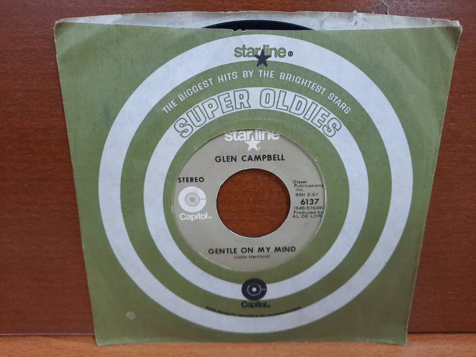 45 / Glen Campbell / Reissue / Gentle On My Mind / Arkansas Foto 1 de 1