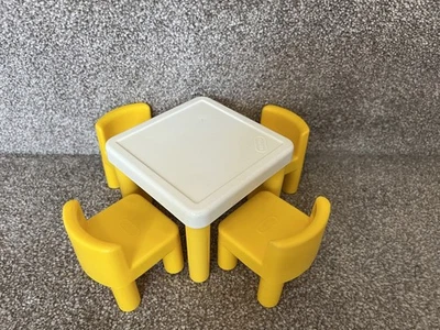 Little Tikes Dollhouse Toys Playroom Table & 4 Yellow Chairs - Image 1 of 3
