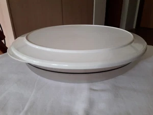 Tupperware Tafelperle Groß Flach 2 Liter, Schale, Schüssel, Deckel weiß - Bild 1 von 1