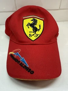 Vintage Red Fernando Alonso Ferrari F1 Formula 1 Hat Cap 2x World Driver Champ - Picture 1 of 5