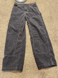 Pantaloni vintage Y2K senza confini larghi in velluto a coste doppio ginocchio carpentiere gamba larga 30x31 - Foto 1 di 7