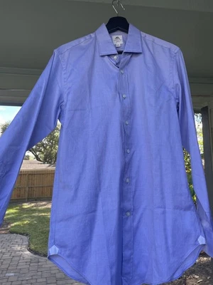 Thomas Mason X J.crew  Men's Size 15 33 Blue All cotton Long Sleeve Dress Shirt - Image 1 of 4