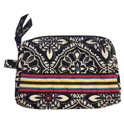 Vera Bradley BARCELONA Bolsa Organizadora Pequena Estojo Cosmético Forrada Preta Vermelha Amarela - Imagem 1 de 4