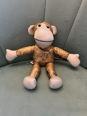 Gold Monkey Ape Gorilla Soft Toy Plush Weighted Vintage 7” Ashwood UK Sand? - Image 1 of 4