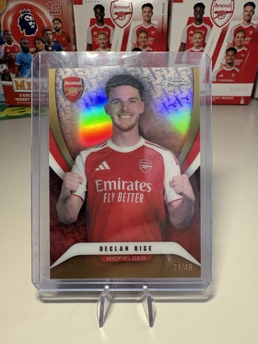 Declan Rice /49 Red and Gold Refractor Topps Chrome Arsenal #66 | eBay