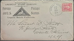 Distribuidor de estampillas americano Cabo de Buena Esperanza Publicidad Laguna Beach CA 1908 Naranja - Imagen 1 de 2