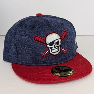 Bradenton Marauders New Era 59Fifty Fitted Hat 7 3/4 Blue Red Skull Logo 2017 - Picture 1 of 13