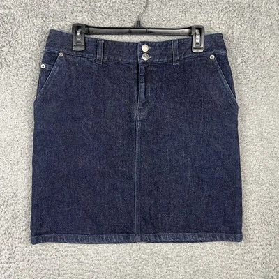 Ralph Lauren Jeans Co. Falda Denim Algodón Elastizada Lavado Oscuro Informal Para Mujer Talla 6 Foto 1 de 4