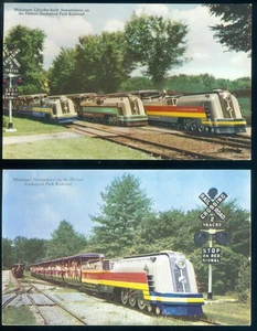 MINIATURE RAILWAY, DETROIT ZOOLOGICAL PARK - 2 POSTCARDS - Picture 1 of 1