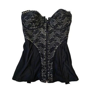 Vintage Lady Marlene Black Lace Bustier 34B Corset Top Museum Exhibit Style Goth - Image 1 of 4