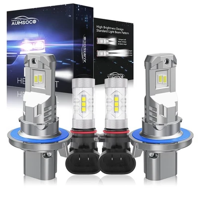 For Chrysler Town & Country 2005-2007 Combo 9008 H10 LED Headlight White Bulbs - Image 1 of 4