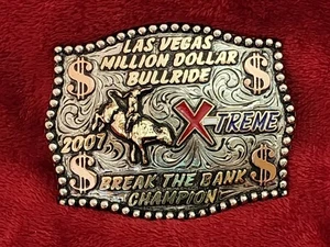 Rodeo☆2007☆Bull Riding X-TREME Champion Trophy Buckle☆Las Vegas Nevada☆Rare☆W43 - Picture 1 of 14