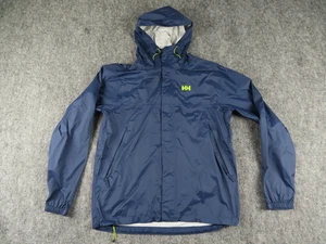 Helly Hansen Jacket Mens Large Blue LOKE Waterproof Rain Coat Outdoor Hiking - Picture 1 of 10