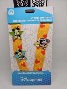 Authentic 2025 Disney Starter Set of 3 Pins-Mickey Minnie Lanyard - Picture 1 of 2