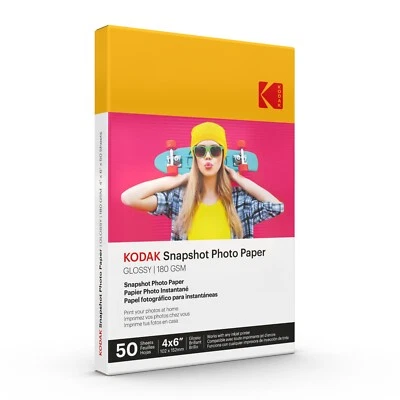 PHOTO PAPER KODAK Photo Paper Gloss 4 X 6 SNAPSHOT 50 count, 48lb. 180 g/m 2 - Image 1 of 4