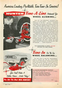 Service Station Magazine Print Ad HUNTER Tune-A-Line Wheel Aligner 1963 V.2 - Picture 1 of 1