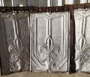 Tin Roof Shingles Circa 1912 Embossed Salvaged from Warrenton, VA Home - Picture 1 of 7