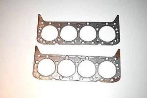 2 Stamped Steel Head Gaskets Early Chevy Small Block 3.84 Bore - Bild 1 von 8