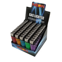 Classic Big Size Disposable Lighters With Display Case of 50 Pieces Wholesale