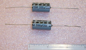 CANTIDAD (10) 330uf 35V +50/-20% AXIAL ALUMINIO CONDENSADORES ELECTROLÍTICOS 13x24mm - Imagen 1 de 1