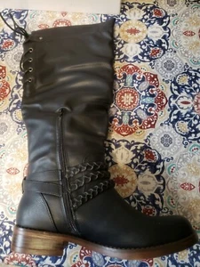 XOXO Women's Black Marcus Extendable Calf Boots Size 7.5M New In Box - Picture 1 of 12