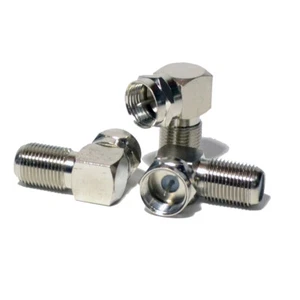100 pack 90 Degree Right Angle F RG6 RG59 Coaxial Coax Connector Adapter - Picture 1 of 6