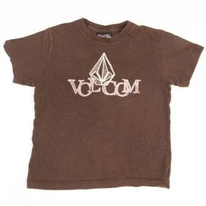 Volcom Brown Graphic Logo T-Shirt Size M Cotton Casual Short Sleeve Youth Unisex - Picture 1 of 5