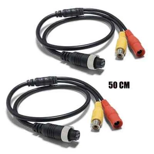 2 Stück 4 Pin FeStecker auf 2RCA Adapter Kabel Konverter für Auto Rückfahrkamera Video - Bild 1 von 4
