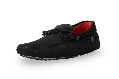 TOD’S Mocassini Tod's For Scuderia Ferrari da uomo in pelle scamosciata nera scarpe