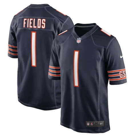 Men's "Justin Fields" #1 "Chicago Bears" Stitched Jersey Cover
