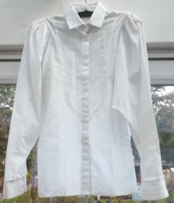 Damen Trachtenbluse Dirndlbluse PEISER Spitze mit Stickerei weiß Gr. 36 #131uT - Bild 1 von 4