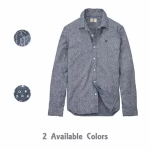 Camisa para hombre Timberland manga larga Indian River ajuste delgado estampado gráfico A1I5Z - Imagen 1 de 12