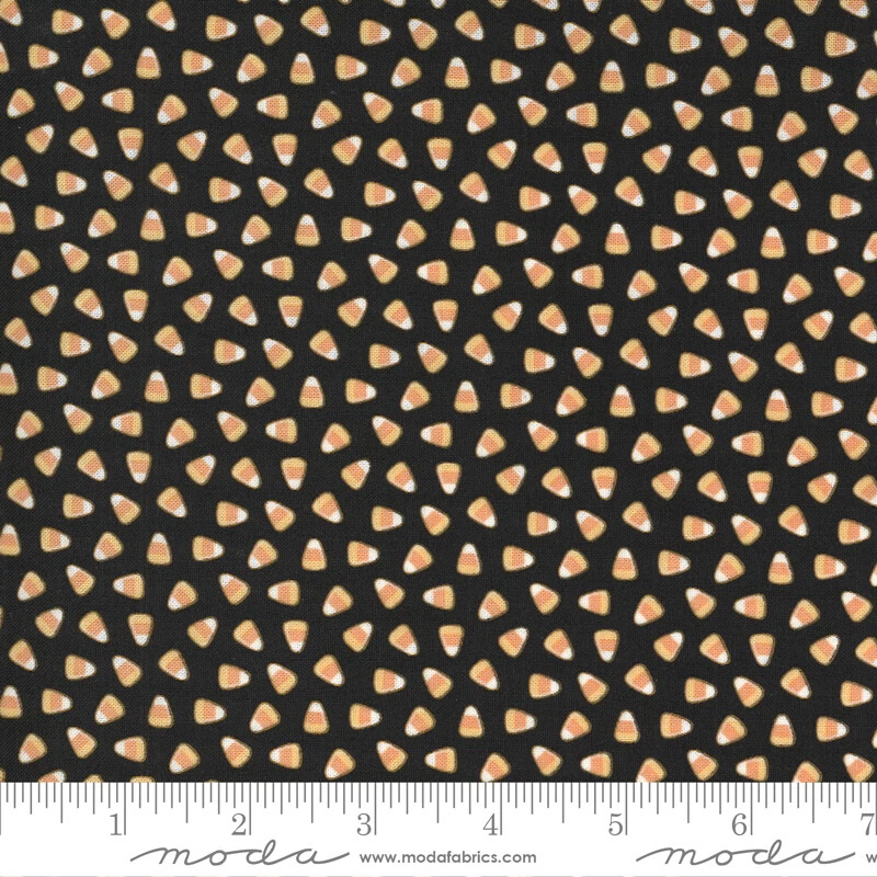 Vintage Style Cotton Fabric Kitty Corn Halloween Candy Corn 31175-17 Midnight - Image 1 of 1