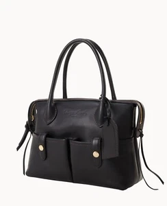 Dooney & Bourke Florentine Leather Small East/West Satchel Black $329 NWT! - Picture 1 of 15