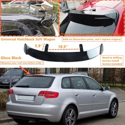 Fits 2006-13 AUDI A3 8P S3 Gloss Black GT-Style Rear Roof Spoiler Wing Universal Foto 1 de 4