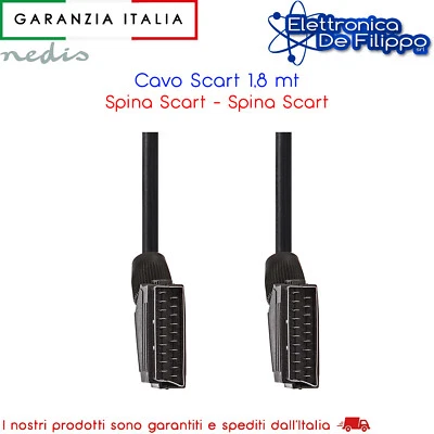 Cavo Scart 1,8 mt Spina Scart - Spina Scart - Immagine 1 di 2